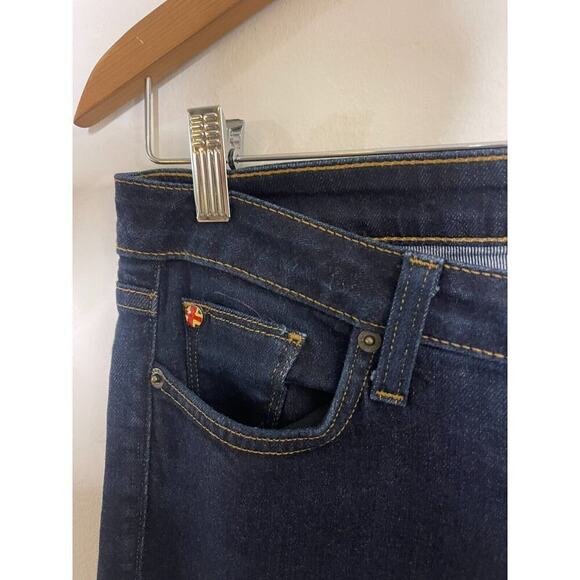 Hudson Jeans 29 Low Rise Flare Dark Wash Stretch Denim Y2k Style Flap Pockets - Picture 9 of 12